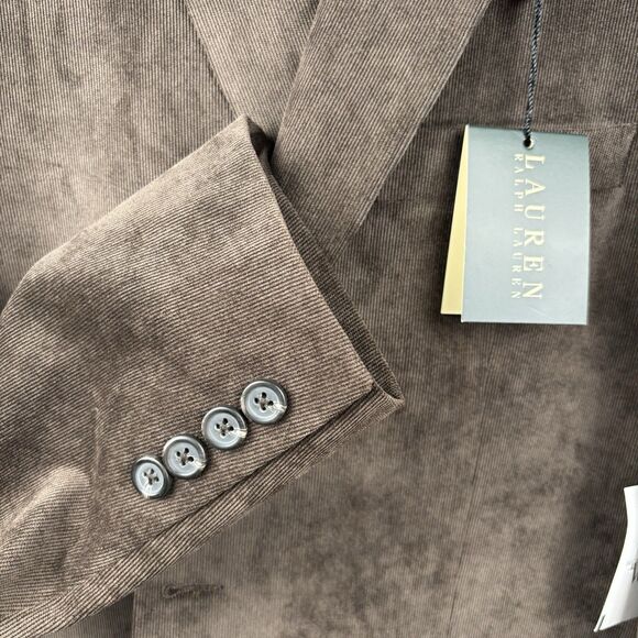 NWT Lauren Ralph Lauren Men’s Corduroy Blazer/Sports Jacket Brown Size 42R - Picture 8 of 10